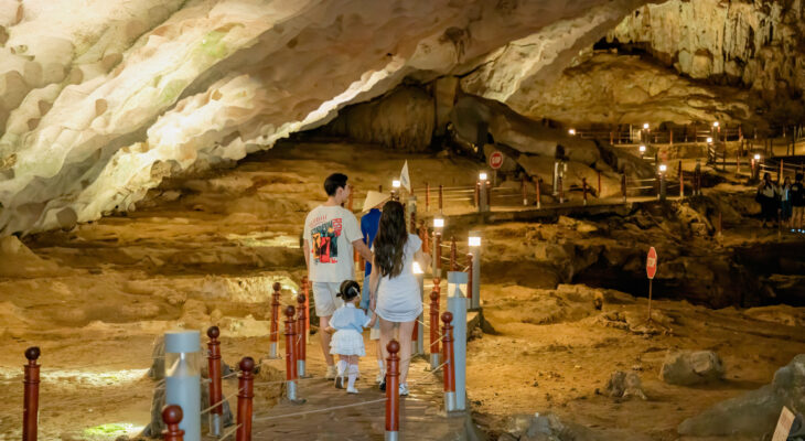 Halong Odyssey Cruise guests in Sung Sot Cave.
