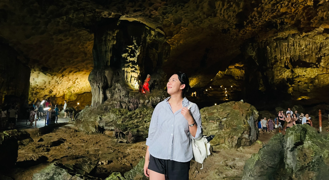 Halong Odyssey Cruise guest in Sung Sot Cave.