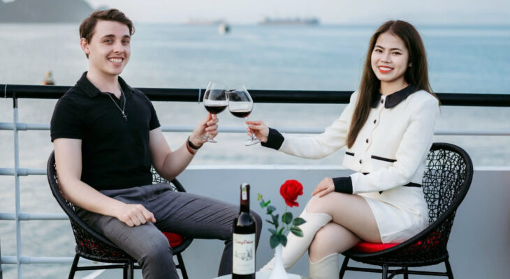 Sunset party on Halong Odyssey Cruise.