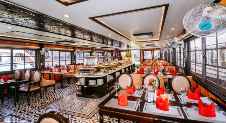 Overview of Halong Odyssey Cruise restaurant.
